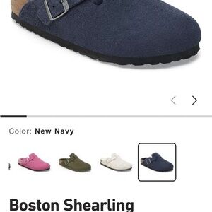 Birkenstock Women’s Boston Shearling-Navy Blue